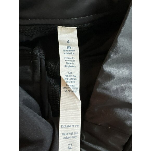 Lululemon Womens Black Track Pants Size 4 Rise Shine Relaxed Fit Satin Stripe - Picture 5 of 7